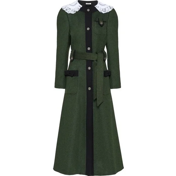 Miu Miu | Jackets & Coats | Nwot Miumiu Lace Collar Mid Length